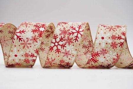 Textured Snowflakes Wired Ribbon_KF7104GC-13R-183_natural